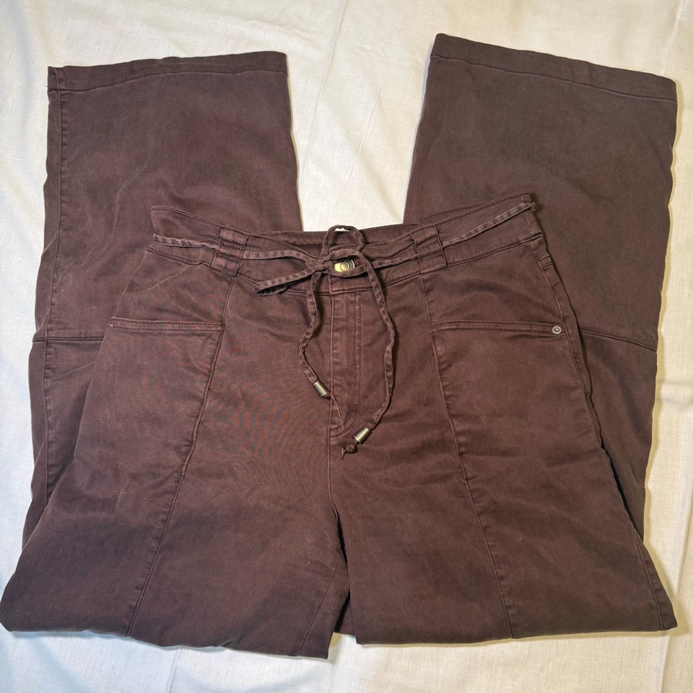 Joie Brown Wide Leg Drawstring Pants Women's Size 8 High Rise Casual
